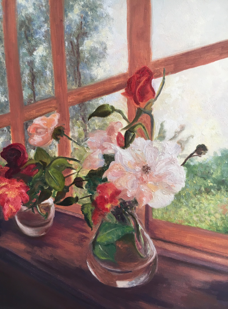 Garden Flowers on the Sill