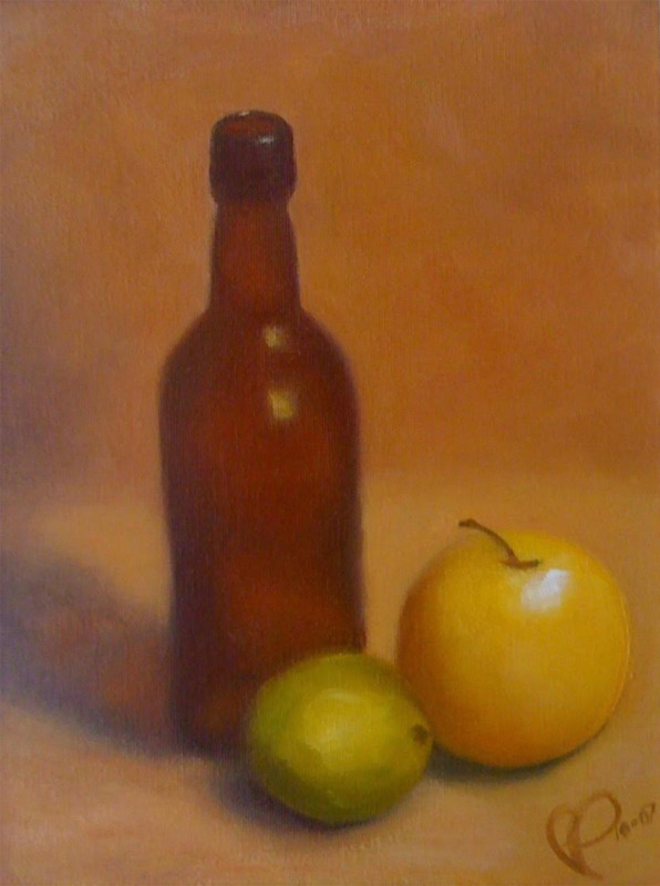 Bottle & Fruit